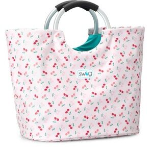 Cherry Patterned Pink Tote Bag